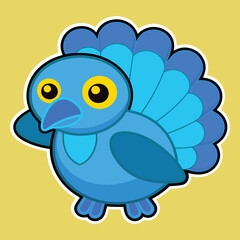cute turkey high quality sticker vector.eps