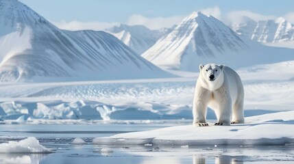 Obraz premium Remote Arctic wilderness with icy landscapes