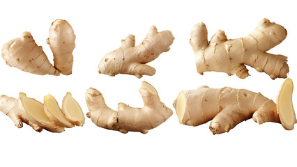 Fototapeta premium Set of gingers on transparent background