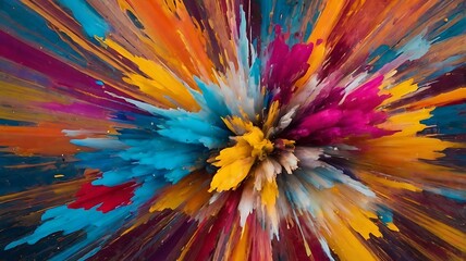 Color Burst: Energetic Abstract Composition. Generative Ai.