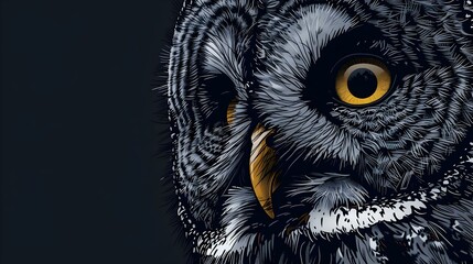 Generative AI illustration of closeup round yellow eyes