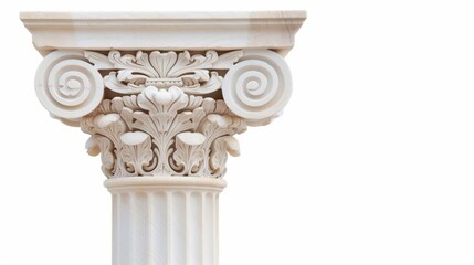 Obraz premium A white column with a flower design on it