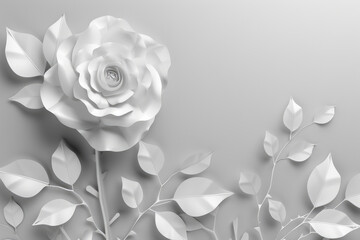 A silver rose on the desktop
