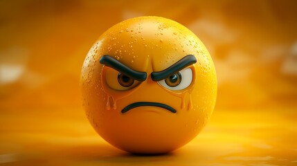 3D emoji face in yellow, depicting a sad expression with visible tears, conveying deep emotions.