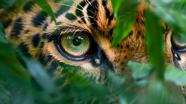 The eye of a leopard Panthera pardus