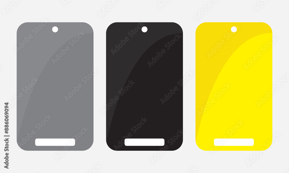 Poster smartphone mockup screen with shadow. mobile phone vector isolated. device front view. set of odern 