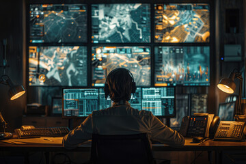 The man watching the surveillance screen