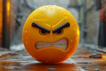 3D emoji face in yellow, exuding a confident and determined expression, symbolizing strength and resolve.