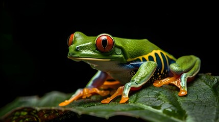 Obraz premium Red-eyed Tree Frog (Agalychnis Callidryas) on a Leaf
