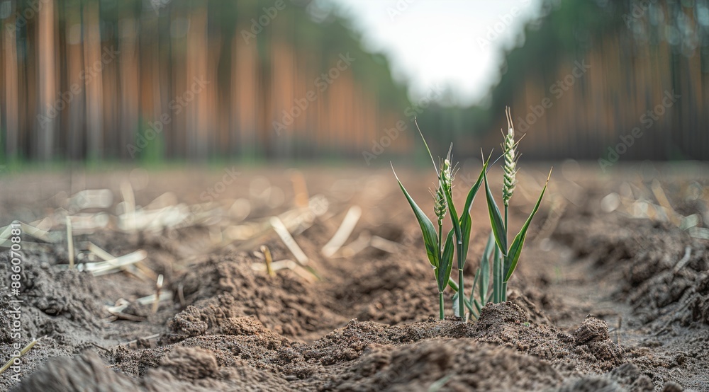 Poster grass and soil