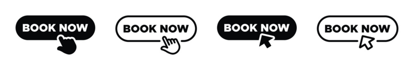 Book now vector icon design set