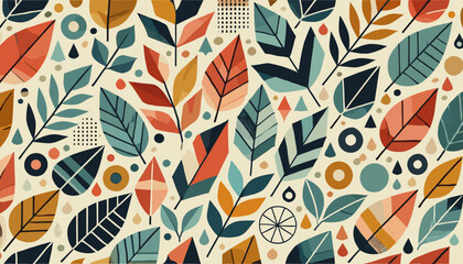 Concept of the image of fallen leaves in autumn. Vector illustration.