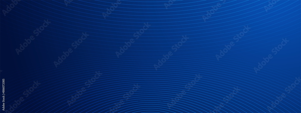 Wall mural abstract background of curved lines with gradient blue color