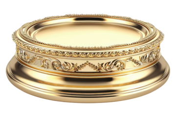 100 golden podium award isolated on transparent background