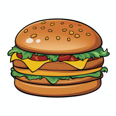 A colorful Burger vector illustration