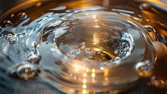 A detailed shot of the heating element at the base of the tea maker surrounded by water for quick and efficient brewing.