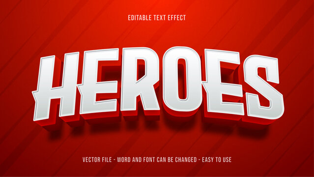 Fototapeta Editable super heroes text effect