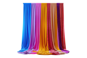 A colorful stage backdrop isolated on transparent background