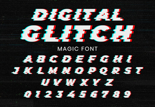 Digital Glitch Magic Font Text Effect
