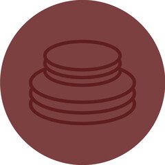 Sustainable tableware Vector Line Maroon Circle Maroon