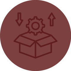Packaging lifecycle Vector Line Maroon Circle Maroon