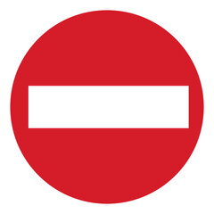 ISO prohibition safety signs_do not enter symbol and pictogram only size 1 x 1 round shape	

