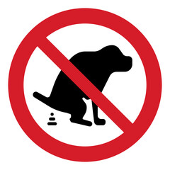 ISO prohibition safety signs_no dog poop symbol and pictogram only size 1 x 1 round shape	

