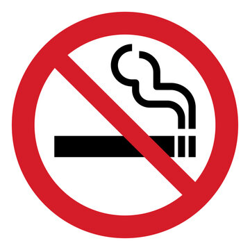 ISO prohibition safety signs_no smoking symbol and pictogram only size 1 x 1 round shape	
