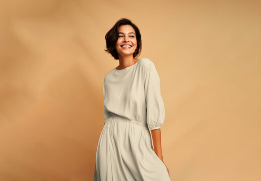 Apparel Women Dress Mockup With Generative AI

