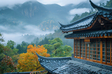 Fototapeta premium The palace in the mountainous area