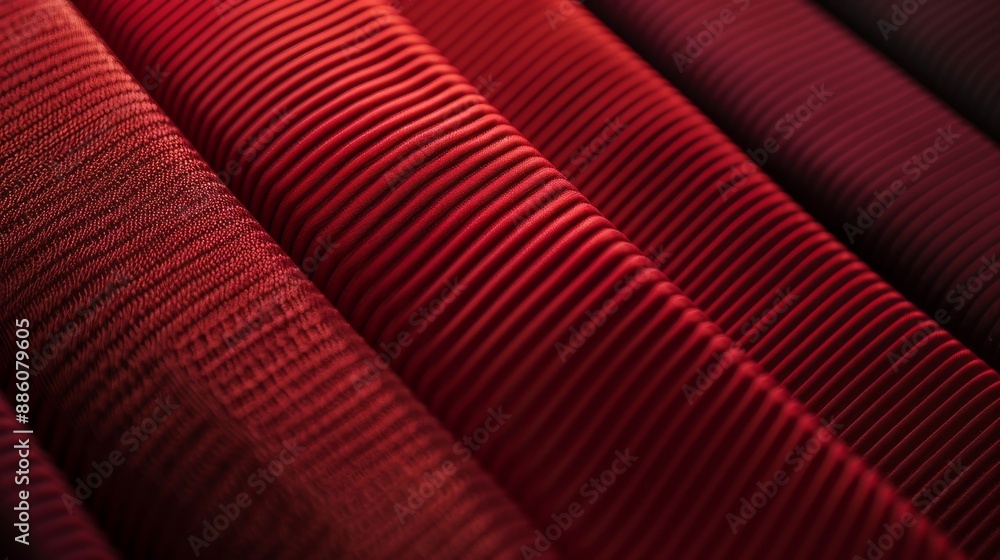 Canvas Prints Red Fabric Texture with Lines.