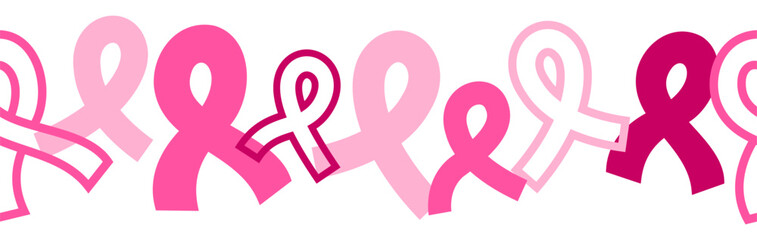 Pink ribbon. October Breast cancer awareness month. Healthcare and medicine concept.
