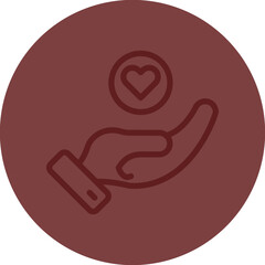 Helping Hearts Vector Line Maroon Circle Maroon