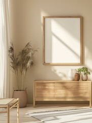 Frame mockup, home room interior