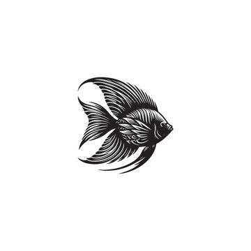 recommend clip art: Angelfish silhouette vector