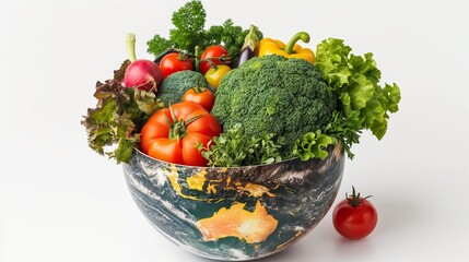 Fresh Vegetables in a Globe Bowl