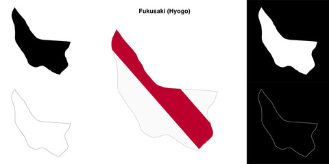 Fukusaki (Hyogo) outline map set