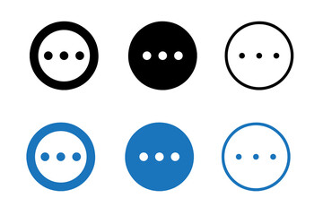 Fototapeta premium see more detail icon - more details button, push to get more icon dots symbol, three points in circle with filled, thin line, outline and stroke style for apps and website 