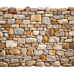 Obraz premium Stone wall isolated on transparent background