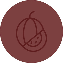 Watermelon Vector Line Maroon Circle Maroon