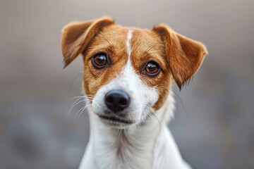Portrait of a Jack Russell puppy with sad eyes.. Generated by artificial intelligence