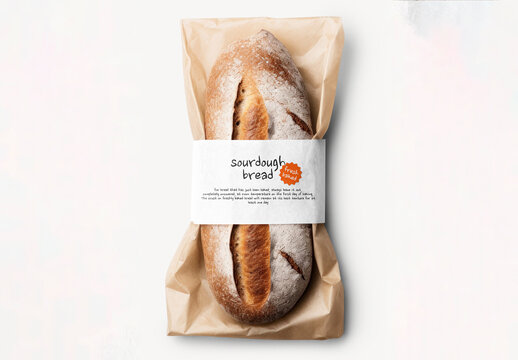 Product Packaging Bread Bag Label Mockup With Generative AI