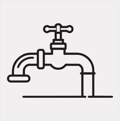 faucet line Art illustration silhouette vector on a white background