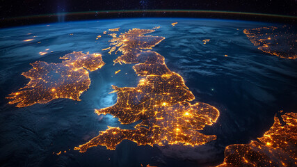 the uk from space at night