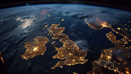 the uk from space at night