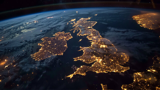 the uk from space at night