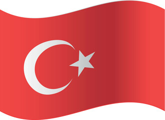 Illustration of turkey flag waving with the wind