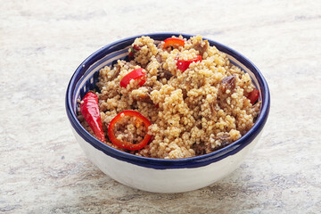Arabic cous cous with meat and tomato