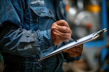 Workers are writing on a notepad