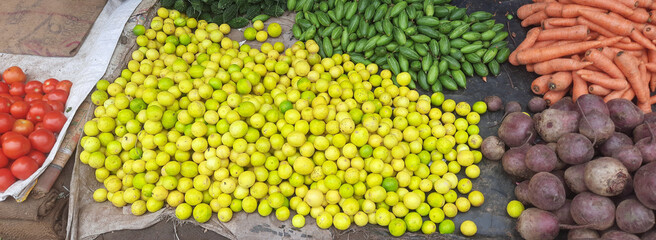 Explore a bustling Indian food marketplace adorned with colorful, fresh vegetables. It’s a feast for both the senses and health.